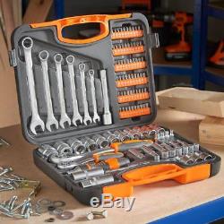 Workshop Garage Socket Screwdriver Set Ratchet Wrench Spanner Extension Tool Box