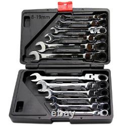 Wrench Combination Set Ratcheting Metric Ratchet Gear Wrench Head Tool New Set