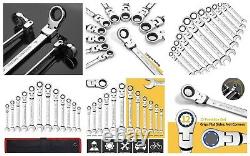 Wrench Set Flex Head Ratcheting 8 19mm Universal Spanners Combination Multitool