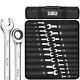 Xjx 22pcs Ratcheting Combination Wrench Set 72 Teeth Sae 1/4to 3/4 And