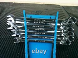#aj582 NEW! Snap-On SOXRR707 Flank Plus SAE Reversible Ratcheting Wrench Set
