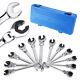 12pcs Clé à Cliquet Métrique à Tête Flexible Ouverte De 8 à 19 Mm Avec 72 Dents