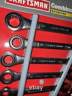 (16) Clés à cliquet Sears Craftsman USA Nos 42445 42444 SAE métriques combinées