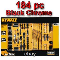 184 Pièce Dewalt Black Chrome Jeu D'outils À Cliquet De Mécanicien Warranty Vietime