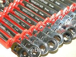 8-19 MM Clé À Cliquet Flex-tête Métrique Avec Plateau (12 Pièces)