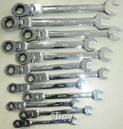 8-19 MM Clé À Cliquet Flex-tête Métrique Avec Plateau (12 Pièces)