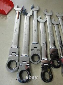 8-19 MM Clé À Cliquet Flex-tête Métrique Avec Plateau (12 Pièces)