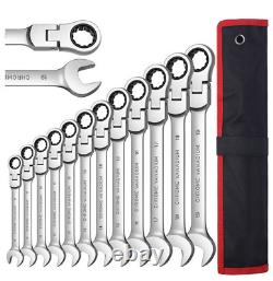 8-22mm Acier Métrique Flex-head Renversable Cliquet Ensemble De Clé Combiné Outils