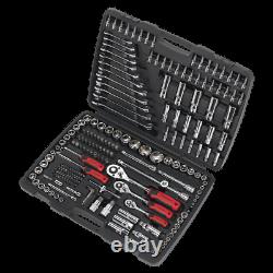 Ak7956 Sealey Socket Tool Set 216pc 1/4 3/8 1/2sq Drive 6pt Walldrive Métrique