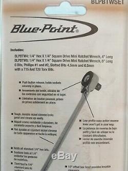 Blue Point Socket / Bit Ratcheting Set. 1/4 Drive. Appuyez Sur Le Bouton Socket De Presse