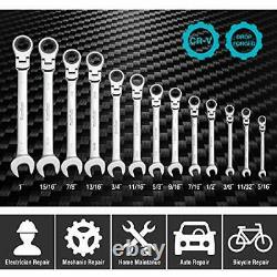 Cliquet Combiné Tête Flexible Duratech Sae 13 Pièces 5/16'' À 1