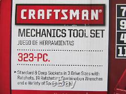 Craftsman 323 Pc Jeu D'outils Mécaniques # 17155 Douilles Clés À Rochet 311 309