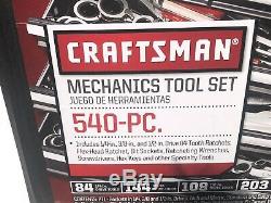 Craftsman Ensemble D'outils De Mécanicien De 540 Pièces Avec Une Clé À Cliquet À Rochet De 84t Nouveau