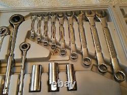 Craftsman Metric Sae Socket 1/2 3/8 1/4 Et Wrench Set 75 Pc Avec Cabinet Vtg USA