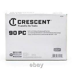 Crescent 90 Pièces Pro Outil Mécanique Avec Clés À Cliqueter, Sae & MM Ctk90