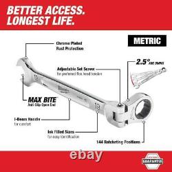 Ensemble De Clé Milwaukee 144-position Flex-head Ratcheting Sae Metric (30-piece)