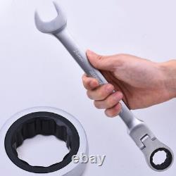 Ensemble d'outils à clés à cliquet à tête flexible de 8 à 24 mm
