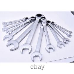 Ensemble d'outils à clés à cliquet à tête flexible de 8 à 24 mm