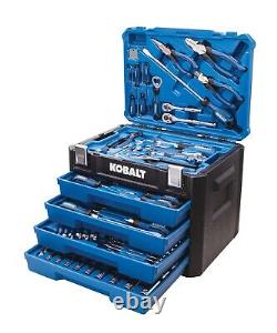 Ensemble d'outils complet Kobalt de 100 pièces dans un étui rigide avec clés à douille SAE/MÉTRIQUE et pinces NEUF