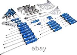 Ensemble d'outils complet Kobalt de 100 pièces dans un étui rigide avec clés à douille SAE/MÉTRIQUE et pinces NEUF