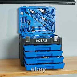Ensemble d'outils complet Kobalt de 100 pièces dans un étui rigide avec clés à douille SAE/MÉTRIQUE et pinces NEUF