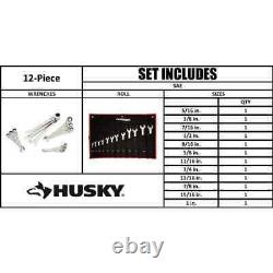 Ensemble de clés à cliquet à tête flexible Husky Master SAE 72 dents (12 pièces)
