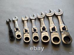 Ensemble de clés à cliquet à tête flexible bloquante, Stubby, métrique Craftsman 42491-42497