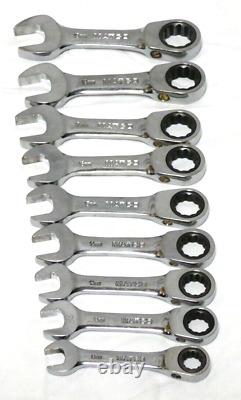 Ensemble de clés à cliquet combinées courtes métriques Matco Tool S7GRBSM12 9 pièces 10-19MM