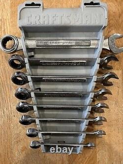 Ensemble de clés à cliquet métriques Craftsman Vintage de 8 pièces, 8mm-18mm, fabriqué aux États-Unis.