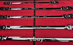 Ensemble de clés à cliquet réversibles à double flexion métrique Snap-on 5 pièces XFRRM705