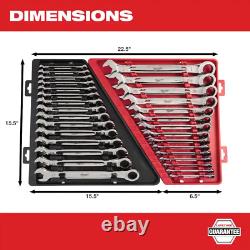 Ensemble de clés à rochet SAE 15 pièces à combinaison - Outils à main de mécanicien à extrémité ouverte
