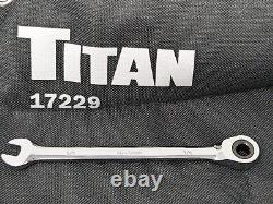 Ensemble de clés mixtes à cliquet Titan 17229 10 pièces 12 points 72 dents SAE