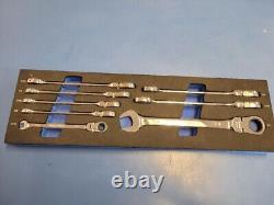Ensemble de clés mixtes à cliquet flexibles Cornwell CRW8SFB de 8 pièces à 120 dents en SAE