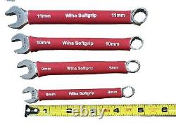 Ensemble de clés mixtes métriques Wiha 15 pièces avec poignée SoftGrip, 8mm à 24mm