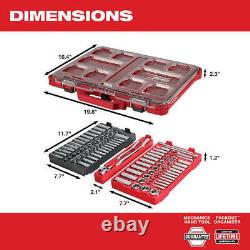 Ensemble de douilles à cliquet Milwaukee 48-22-9486 1/4-3/8 avec boîtier PACKOUT 106 pièces