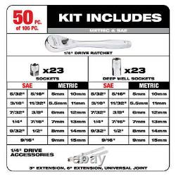 Ensemble de douilles à cliquet Milwaukee 48-22-9486 1/4-3/8 avec boîtier PACKOUT 106 pièces