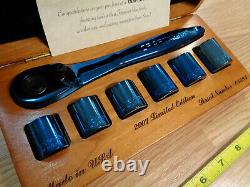 Etats-unis Made Artisan Titanium Blue Ratchet - Socket Set Sae Inch 3/8 Clé 44995