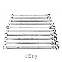 Gearwrench 10pc 120xp Metric Double Spline Box Ratcheting Flex Wrench Set # 86126