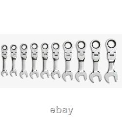 Gearwrench 10pc Metric Flex Head Stubby Combo Ratcheting Set MM 9550 Wrenches