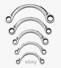Gearwrench 5pc 12pt Half Moon Reversible Ratcheting Metric Wrench Set 9850