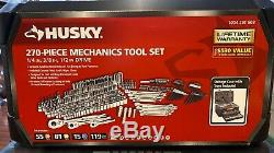 Husky 270 Piece Set + Mechanics Outil Cas Sae Métriques Douilles Clés Cliquets