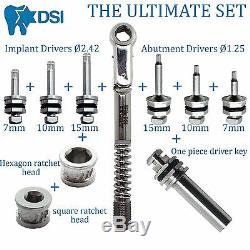 Ingrédient Dentaire Différentiel Torque Wrenche Ratchet Full Set + Drivers + 2 Heads