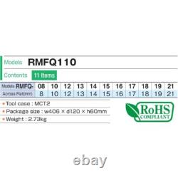 Jeu de clés à molette à cliquet oscillant TONE RMFQ110, 11 pièces incluses