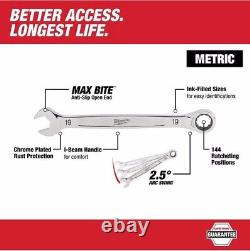 Jeu de clés mixtes à cliquet Milwaukee SAE/Métrique 30 pièces