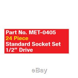 Metrinch 1/2 Dr Socket Set 24pc Métrique Sae = 65pc Conventionnels À Écrous Worn