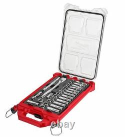 Milwaukee, 3/8. Drive Metric Ratchet And Socket Mechanics Tool Set Ships Now