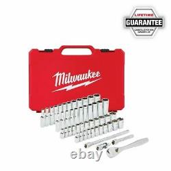 Milwaukee 48-22-9004 50 Pc 1/4 Sae/métitric Ratchet And Socket Mechanics Tool Set