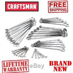 Nouveau Craftsman 32pc Piece Pouce Métrique Combinaison Clé Set Standard MM