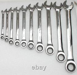 Nouveau! Gearwrench 10 Pc Ensemble De Clé À Cliquet Poli Sae Inch