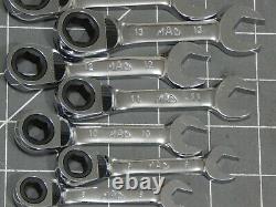 Nouveau Mac 12pc Metric Midget Stubby Ratchet Combination Wrench Set 8mm 19mm 6pt